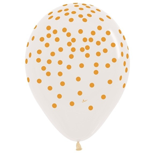 Ballon Transparant met Gouden Confetti Opdruk (1st)